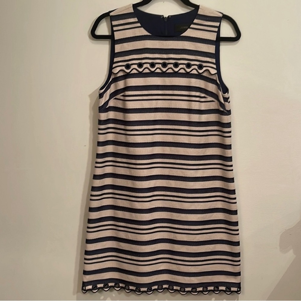 J.Crew Striped Textured Shift Dress